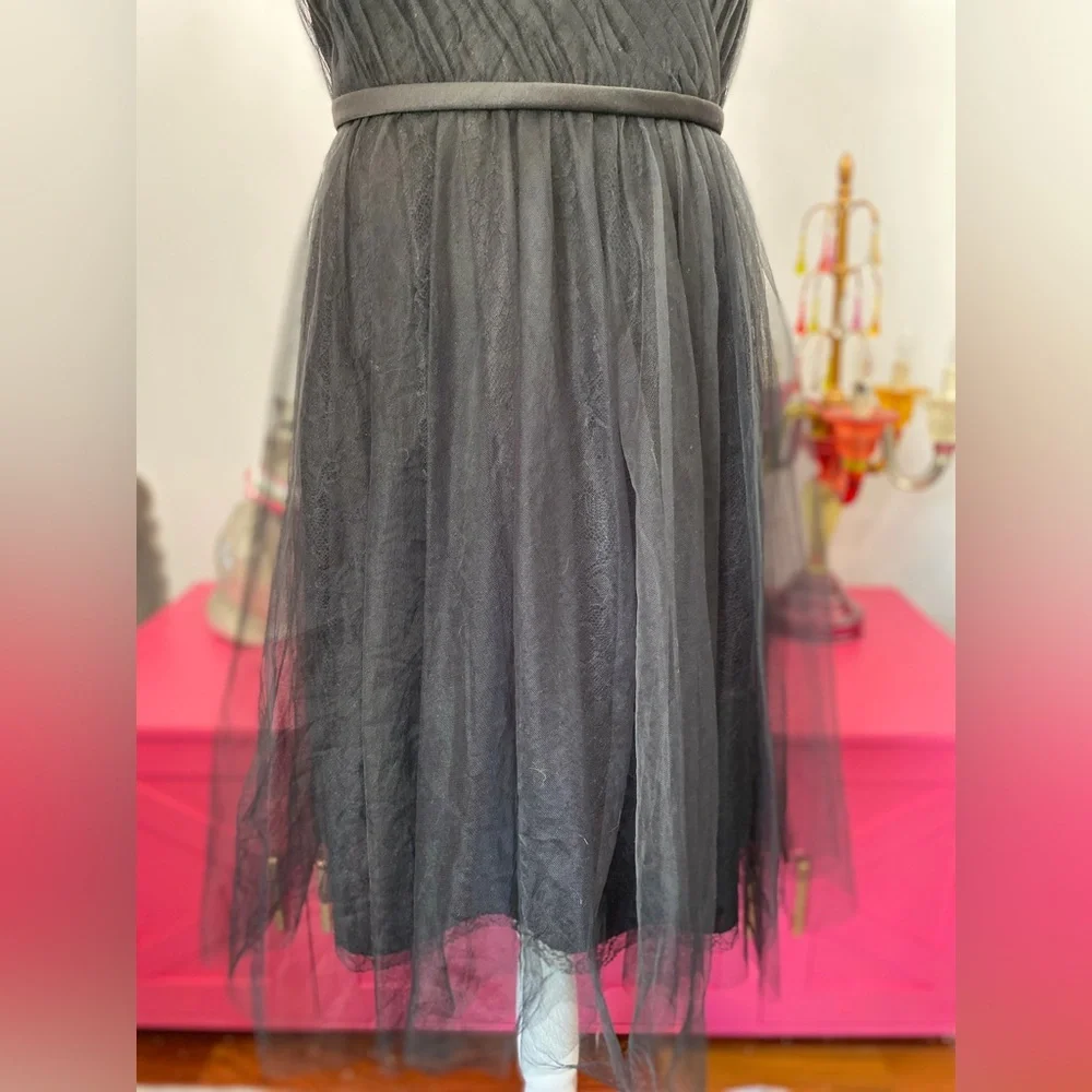 ❌SOLD❌WHITE BY VERA WANG CHIFFON TULLE LACE DRESS SIZE 6 FORMAL GOWN BRIDESMAID - Picture 4 of 8